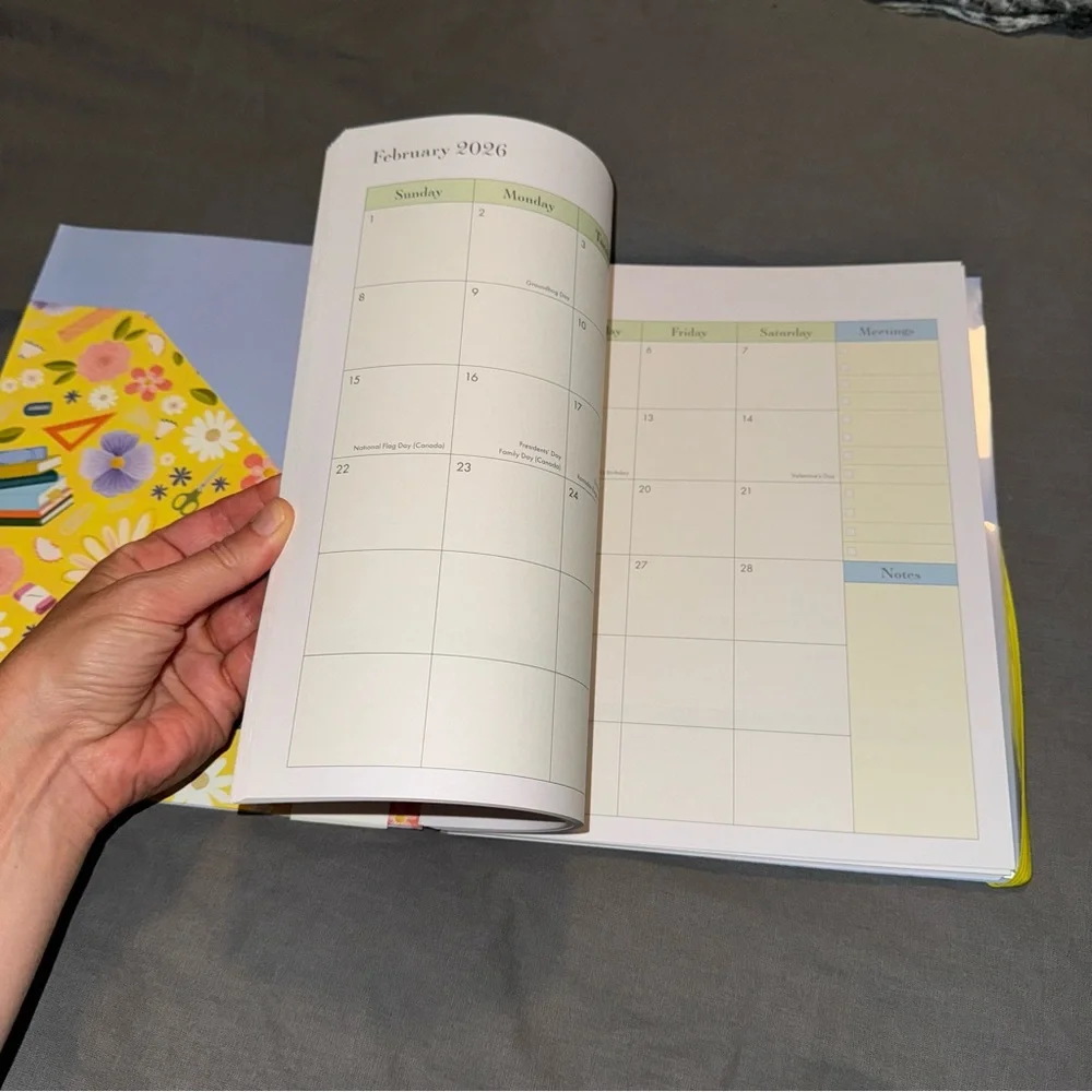 🟣4/$20 New Teacher Planner 12-Month Calendar